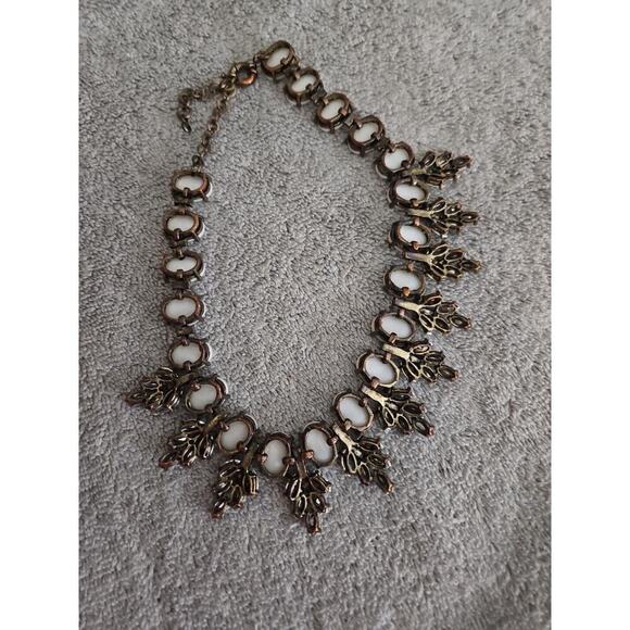 Women's Crystal Pendant Statement Bib Necklace - Picture 4 of 4